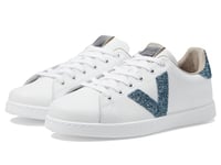 victoria Femme Tenis Piel & Virutas Glitter Basket, Bleu Roi, 42 EU