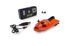 Carson 500108056 Nano Racer Jetski 2,4 GHz - Bateau télécommandé, Bateau RC, Bateau télécommandé pour Enfants et Adultes, radiocommande Incluse, Orange