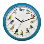 Herzberg, HG03718-BLU, Horloge Chant d'oiseau Bleu, Horloge chantante, mélodies apaisantes, symphonie aviaire variée, éducative pour Enfants, Installation Simple, matériau PP Durable