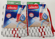 Vileda 1 2 Spray MAX Mop Refill Pack Microfibre Washable Multi Surface - 2 Packs