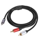 Type C to 2 RCA Audio Cable Y Splitter for Speaker Amplifier Laptop PC Phone 3m