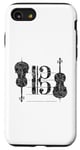 Coque pour iPhone SE (2020) / 7 / 8 Violoncello Clef de Ténor (Noir Ancien) Cello