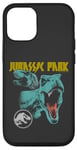 Coque pour iPhone 12/12 Pro Jurassic World T-Rex Rock Band Distressed Logo