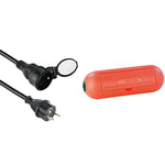 Electraline 200121 Prolongateur rallonge Professionnel étanche IP44, 5m Noir - Section 3G1,5 mm² & Orange 360000000 Boîtier de protection pour fiches et connexions de jardin IP44