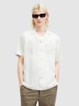 AllSaints Aquila Eagle Embroidered Relaxed Fit Satin Shirt