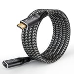 Câble D'Extension 3.2Gen2 2M,20Gbps 100W/5A Rallonge Usb C Mâle Et Femelle Compatible Usb C 3.2/3.1/3.0, 4K@60Hz Cable C , Hub/Dell Xps/Usb C Charger[X1764]