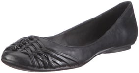 Buffalo London 210-3508 Derby Leather Black 01 116903, Ballerines Femme - Noir-TR-GS, 40 EU