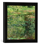 Kunst für Alle 'Image encadrée de Claude Monet The Water Lily Pond Impression d'art dans Le Cadre de Haute qualité Photos Fait Main, 1904, 30 x 30 cm, Noir Mat