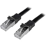 StarTech.com Câble réseau Cat6 blindé SFTP sans crochet - 2 m Noir - Cordon Ethernet RJ45 anti-accroc - Câble patch (N6SPAT2MBK)