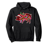 Plaid Buffalo Pig Christmas Pajamas Family Xmas Lights Women Pullover Hoodie