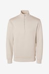 Selected HOMME - Sweatshirt slhEmanuel Soft Zip High Neck Sweat - Beige