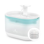 PETLIBRO Fontaine a Eau Chat Ultra Silencieuse, 2,1L Capsule Fontaine à Eau pour Chat avec 4 Filtres et 4 Éponges, Deux Modes de Débit d'eau, Distributeur Eau Chat sans BPA, Niveau d’Eau Visible