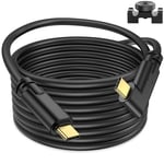 ACOCOBUY 5M Câble USB C vers USB C pour l'Alimentation, le Transfert Rapide et la Connexion entre l'Appareil Photo et l'Ordinateur, Câble pour Appareil Photo pour Diffusion en Direct pour Canon R5/R6