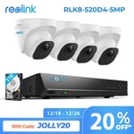 Reolink 8 Channel 2TB HDD NVR 5MP Security Camera System Non-Stop Recording