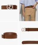 GUCCI GG Belt Supreme Monogram Antiqued GG Buckle With Dust Bag Unisex 75