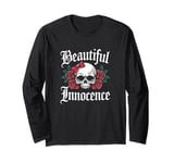 Beautiful Innocence Cute Skull and Roses Dark Edgy Sarcastic Long Sleeve T-Shirt