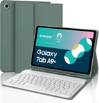 Clavier Samsung Tab A9 Plus 11"" 2023, Azerty Français Étui Clavier Magnétique Bluetooth Sans Fil Etui Housse Pour Samsung Tab A9 Plus (Sm-X210/X216/X218), Vert Foncé