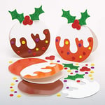 Baker Ross Kits de Cartes de Noël Pudding (Paquet de 6) - Loisirs créatifs de Noël pour Enfants