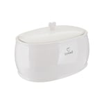 White Dolomite Charm Bread Crock Heart Design Breadbin Pot Kitchen Storage Bin