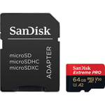 SanDisk Extreme PRO microSDXC 64GB UHS-I (200MB/s) + SD-adapteri -muistikortti