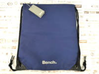 BENCH Gym Sports Bag Mens Pump Drawstring Blue Canvas Shoulder PE Swimming Bags