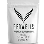 MSM Powder REDWELLS Crystalline Methyl Sulfonyl Methane GMO Free - 100g Pack