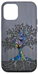 Coque pour iPhone 12/12 Pro Arbre avec racine – Bois – Arbre coloré d'art