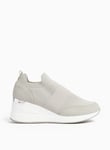 Tu Grey Knitted Wedge Trainers 7 female