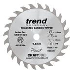 Trend CraftPro CSB/11524 Lame de scie combinée TCT pour mini scies, 115 mm x 24 dents x alésage 9,5 mm, pointe en carbure de tungstène