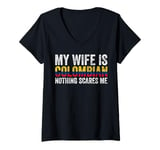 Womens Proud Husband of Colombian Wife Humor and Pride Vintage V-Neck T-Shirt