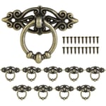 10-pack antika zink-legering handtag vintage möbelhandtag gamla mässingslådor handtag kopparring dörrknopp för kök sovrum skåp skåp skåp