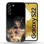 Cokitec Coque pour Samsung Galaxy S22 Manga One Piece Ace Noir