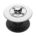 Drapeau pirate crâne audacieux et classique art pirate PopSockets PopGrip Adhésif