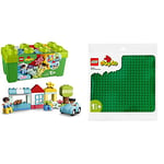 LEGO 10913 DUPLO Classic Brick Box Building Set with Storage & 10980 DUPLO Green Building Base Plate, Construction Toy for Toddlers and Kids, Build and Display Board