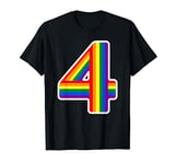 Happy Family Rainbow 4th Birthday Number 4 Years Old Gift T-Shirt