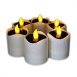 Langray - 6 Pcs Bougies led, Bougie Solaire Flamme,Bougies à led -Réaliste et Bright, Puissance de la Solaire,Scintillement,étanche, pour Votive