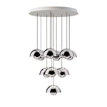 "Flowerpot VP1 10 pendlar, taklampa plated chrome"