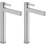 Lot de 2 mitigeurs lavabo Hansgrohe Finoris 260 + bonde Push-Open Chromé