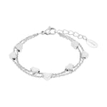 s.Oliver Bracelet en acier inoxydable Filles Enfants Bijoux de bras, 14+2 cm, Argent, Coeur, Livré en boîte cadeau de bijoux