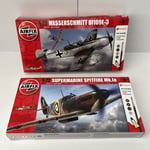 2x Airfix 1:72 Super marine Spitfire My.la Messerschmitt Bf109E-3 - New