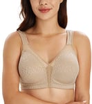 Lemorosy Soutien-Gorge Minimiseur Femme Grandes Tailles Confort Bonnets emboîtants sans Armatures Réducteur de Fort portrine Tous Les Jours Marron FR105E