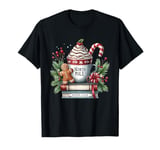 Funny North Pole Book Club Hot Cocoa Bookworm Christmas Xmas T-Shirt