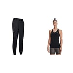 Under Armour Women's UA Armour Sport Woven Pant, Women's Comfortable Tracksuit Bottoms, Jogger Bottoms with Tapered Leg & Women UA HeatGear Racer, Tight-Fit Women's Vest with Soft Feel