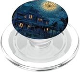 Nuit Lune Maison Toile Araignee Modele Imprime PopSockets PopGrip pour MagSafe