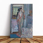 Big Box Art Canvas Print Wall Art Frederick Carl Frieseke The Robe | Mounted and Stretched Box Frame Picture | Home Decor for Kitchen, Living Room, Bedroom, Hallway, Multi-Colour, 24x16 Inch