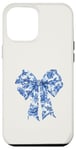 iPhone 12 Pro Max Blue Floral Bow Coquette Aesthetic Case