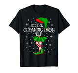 Cleaning Lady Elf Christmas Matching Family Women Girls Elf T-Shirt