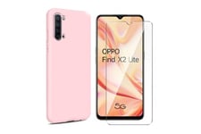 Little Boutik Coque et étui téléphone mobile silicone tpu couleur rose + verre trempe pour oppo find x2 lite little boutik