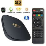 V88 mini smart tv box android 12 allwinner H3 quad core 2.4g wifi 8k H.265 conjunto caixa premium lecteur multimédia 4GB + 32GB