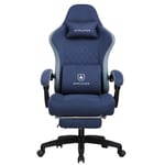 GTPLAYER Chaise Gaming Bureau Ergonomique Fauteuil Gaming Professionnel accoudoir inclinable réglable en Hauteur jusqu'à 150Kg Blue